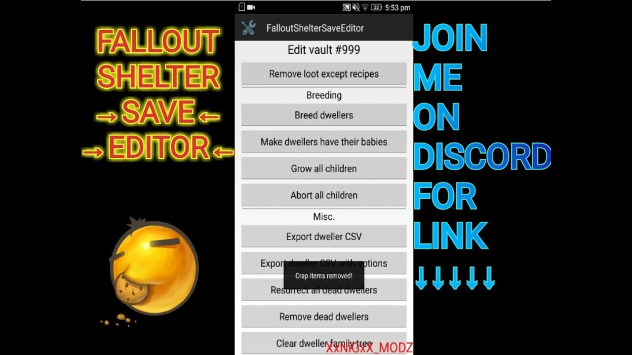 fallout shelter save editor ios